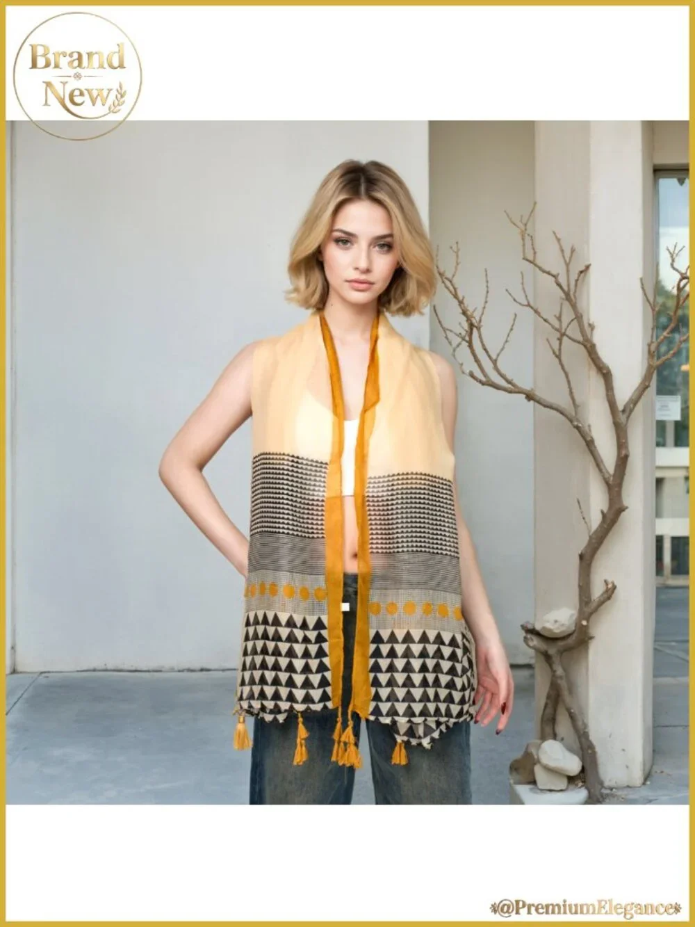Oversized Bohemian Beaded Fringe Scarf Shawl Wrap Travel